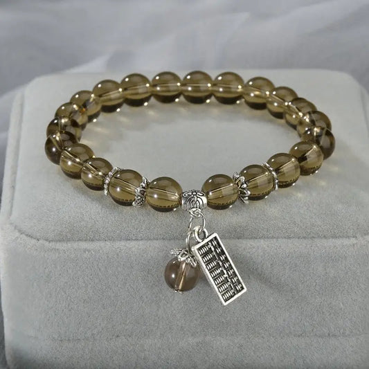 Luckacco Natural Stone Agate Amethyst Abacus Beaded Bracelet Men and Women Magnetic Health Protection Fashion Jewelry Gifts