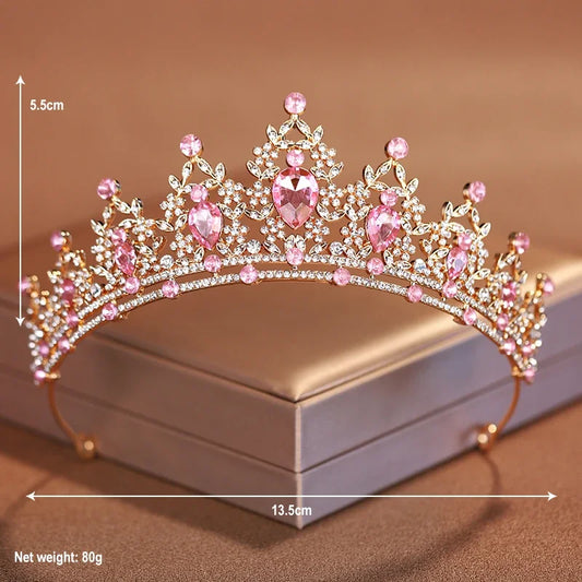 Luckacco Bridal Headwear Green-Colour Women's Fashion Party Crown Girl Performance Tiaras
