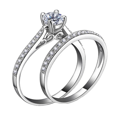 Luckacco Lihong 925 Sterling Silver Ring Inlaid With Zircon Women Couple Jewelry Fashion Accessories For Wedding Or Anniversary