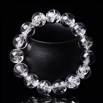 Luckacco Himalayan Natural White Crystal Men's Bracelet Transparent Colorful Crystal Rainbow Jiao Flower Women's HandString Jewelry Gifts