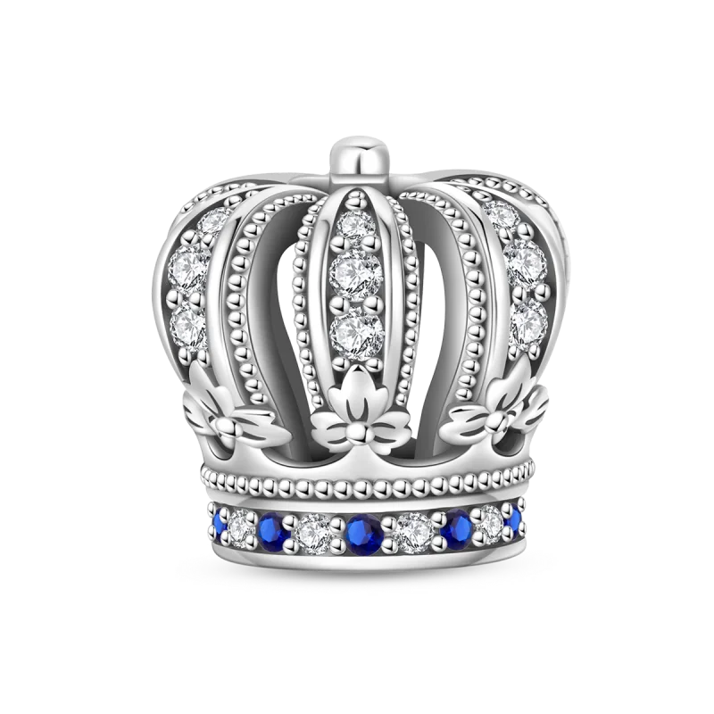 luckacco crown charms skull bead original 925 sterling silver inlaid zirconium pendants fit bracelet necklace jewelry lover gift