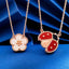 Fashion Brand Rose Gold Plum Blossom Seven Star Ladybug Necklace Bracelet Women's Fashion Simple Party Gift High Grade Jewelry