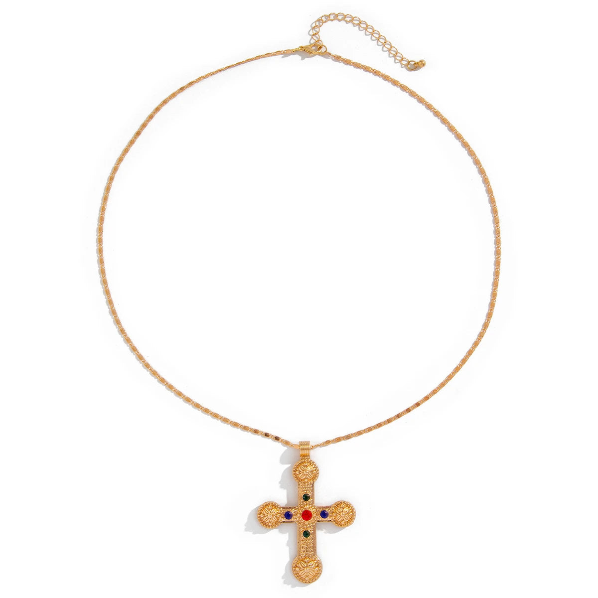 luckacco ingemark vintage creative big imitation pearl jesus cross pendant choker necklace for men luxury adjustable chain grunge jewelry