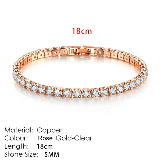 Luckacco Fashion Multicolor Tennis Bracelet for Women 2.5/3/4/5mm Zirconia Charm Designer Tennis Chain Men Bracelet Wedding Jewelry KC128