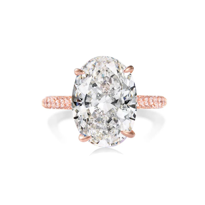 luckacco luxury 925 sterling silver oval square simulated diamond rings finger for cocktail engagement wedding women jewelry