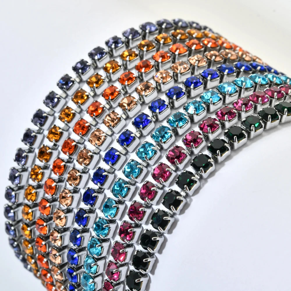 luckacco shop's pick 3mm micro pave zircon tennis bracelet for women new men bracelet homme stainless steel jewelry accessories