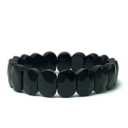 Luckacco Natural 10x15mm faceted flashing Stone beads Bracelets Handmade Reiki Healing Meditation Bangles Elastic Rope Couple Jewelry