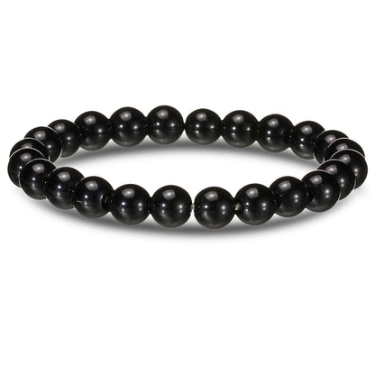 Luckacco Brown Beaded Bracelet Natural Stone Lava Tiger Eye Black Red Matte Healing Beads Bangle Stretch Charm Yoga For Women Men Jewelry