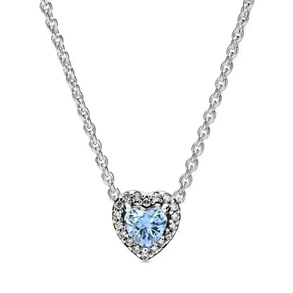 Luckacco New 925 sterling silver heart-shaped pink ring necklace earring set luxurious sparkling charm jewelry fashion wedding gift
