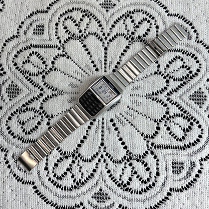 Luckacco Top Luxury Men's Calculator Watch Multifunctional Led Watch Stainless Steel Watch Strap Men's Sports Watch Computer Style