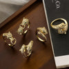 Luckacco NEWBUY New High Quality Gold-Plated Zircon Hip-Hop Style Rings Fashion Delicate Leopard Ring Women's Party Jewelry Accessories