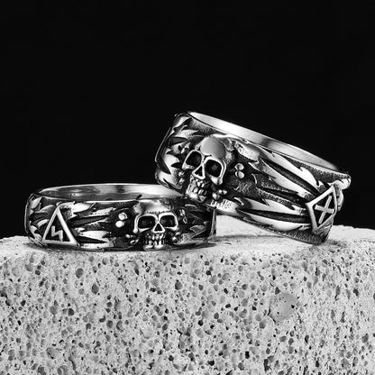 Luckacco Domineering Skull Devil Men Rings Stainless Steel Women Jewelry Retro Punk New In Rock Gothic Fashion Accessories Gift