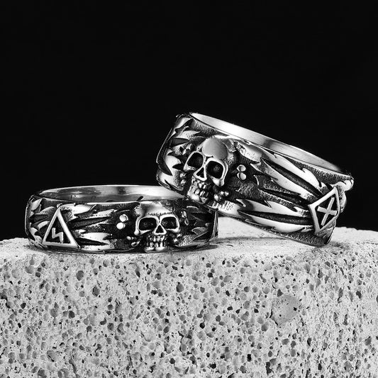 Luckacco Domineering Skull Devil Men Rings Stainless Steel Women Jewelry Retro Punk New In Rock Gothic Fashion Accessories Gift