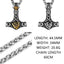 Viking Thor Mjolnir and Valknut Runes Men's Amulet 316L Stainless Steel Pendant Necklace Scandinavian Viking Necklace Gift - luckacco