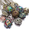 Luckacco New Aroma Kaleidoscope Retro Necklace Antique Locket Pendant Magnetic Perfume Essential Oil Diffuser Locket Aromatherapy Jewelry