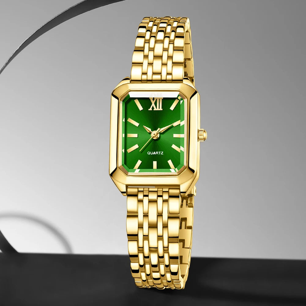 luckacco 1pcs fashion women's watch luxury trendy versatile quartz watch suitable for daily clothing matching or as a gift