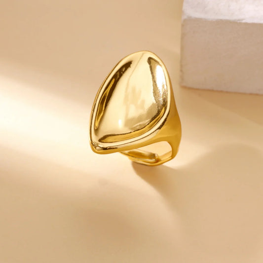 Luckacco Luxury Zircon Geometric Rings for Women Gold Color Adjustable  Stainless Steel Heart Flower Ring Wedding Fashion Jewelry Gift
