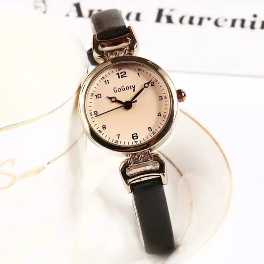 Luckacco 2025 Quartz Watch Women PU Leather Thin Strap Wristwatch Ladies Watches Solid Color Fashion Women Gift Watch Relojes Para Mujer