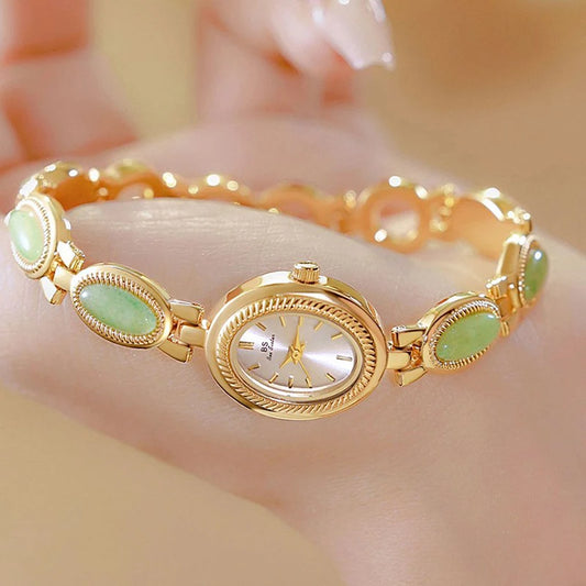 Luckacco Oval Rhinestone 2025 Ladies Wrist Watches Top Brand Luxury For Women Bracelet Watches Gold relogio feminino dropshipping Fashion
