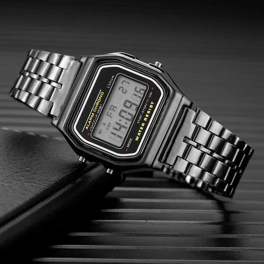 Luckacco 2025 Digital Watches for Men Sports Waterproof Bracelet Clock Gold Electronice LED Wristwatch Women Casucal Montre Homme Relogio