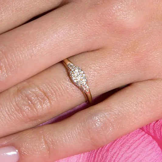 Luckacco Dainty Minimalist Stacking Ring For Women Trend Cubic Zircon Gold Color Crystal Finger Accessories for Female Jewelry Gift R737