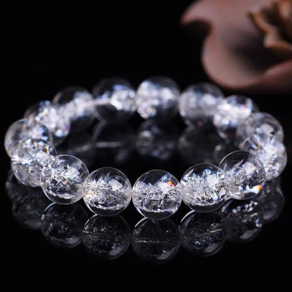 Luckacco Himalayan Natural White Crystal Men's Bracelet Transparent Colorful Crystal Rainbow Jiao Flower Women's HandString Jewelry Gifts