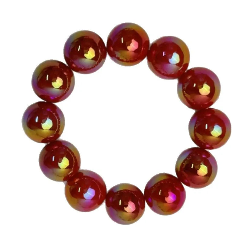 luckacco european and american contrasting color laser beaded resin bracelet