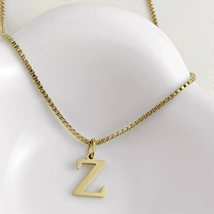 Luckacco Initial necklace letter pendant chamrs stainless steel Necklace jewelry Women's Necklace Box Chain Choker woman trend 2025 gift