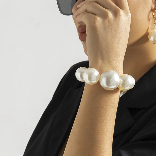 Luckacco DIEZI Elegant Big Imitation Pearl Choker Necklace For Women Fashion Girls Gift Statement Collar Choker Necklace New Jewelry