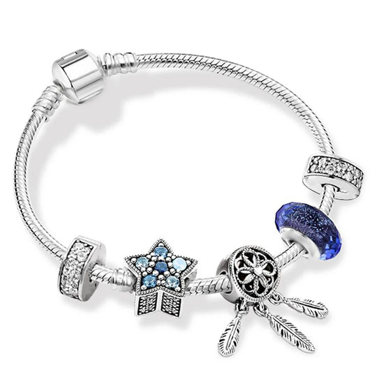 Luckacco Romantic Style Jewelry Charm Bracelets With Family Love Beads Bracelet For Women Couples Pulseras Jewelry Gift Special Offer