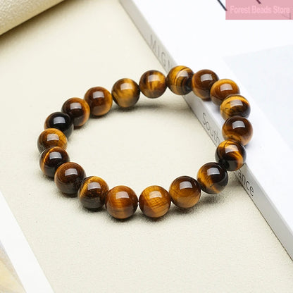 Luckacco High Quality Yellow Tiger Eye Stone Bracelet Natural Stone Handmade Fine Bangles Handmade Healing Reiki Yoga Jewelry 6/8/10/12mm