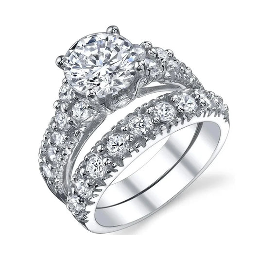 Luckacco Sweet romantic couple men stainless steel ladies wedding ring set valentine's day jewelry