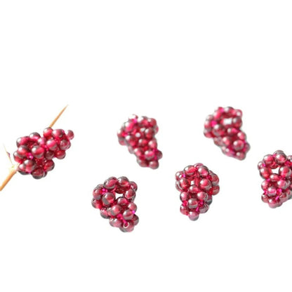 Luckacco Ethnic Cute Natural Garnet Strand Bracelets Multicolor Hand-Knitted Pomegranate Crystal Charming Bracelet Fine Jewelry For Women