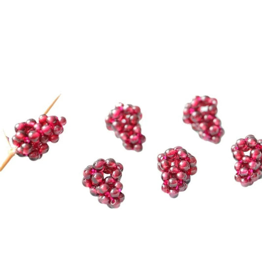 Luckacco Ethnic Cute Natural Garnet Strand Bracelets Multicolor Hand-Knitted Pomegranate Crystal Charming Bracelet Fine Jewelry For Women