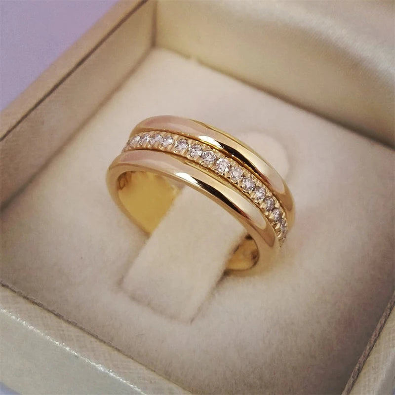 luckacco daily picks geometric shaped women rings with marquise cubic zirconia exquisite female accessories for wedding party fashion jewelry