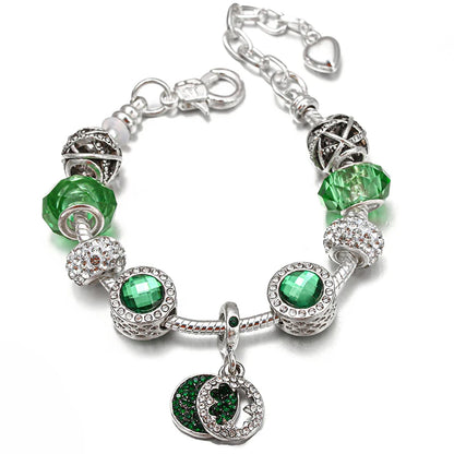 Luckacco BAOPON Spring Styles Butterfly Pansy Beads Charm Bracelets DIY Fine Bracelets For Women Men Fiancee Bijoux Pulseras Jewelry Gift