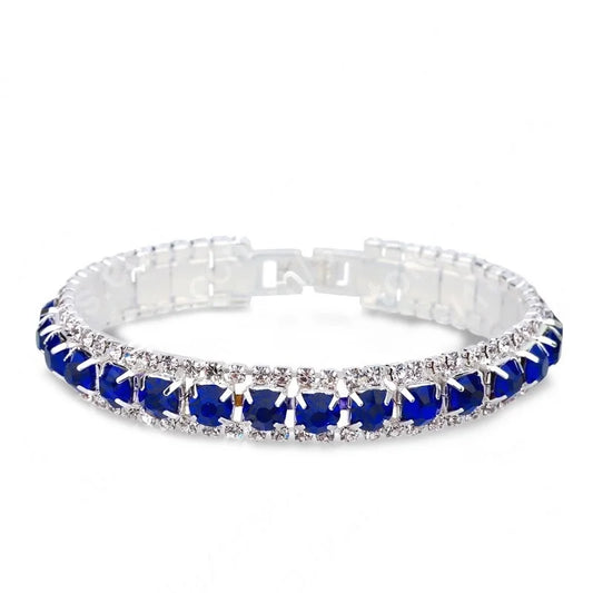 Luckacco New Arrival  925 Sterling Silver Silve Women Classic Jewelry Holiday Gift  Clear Red Cubic Zircon Bracelet& Bangle