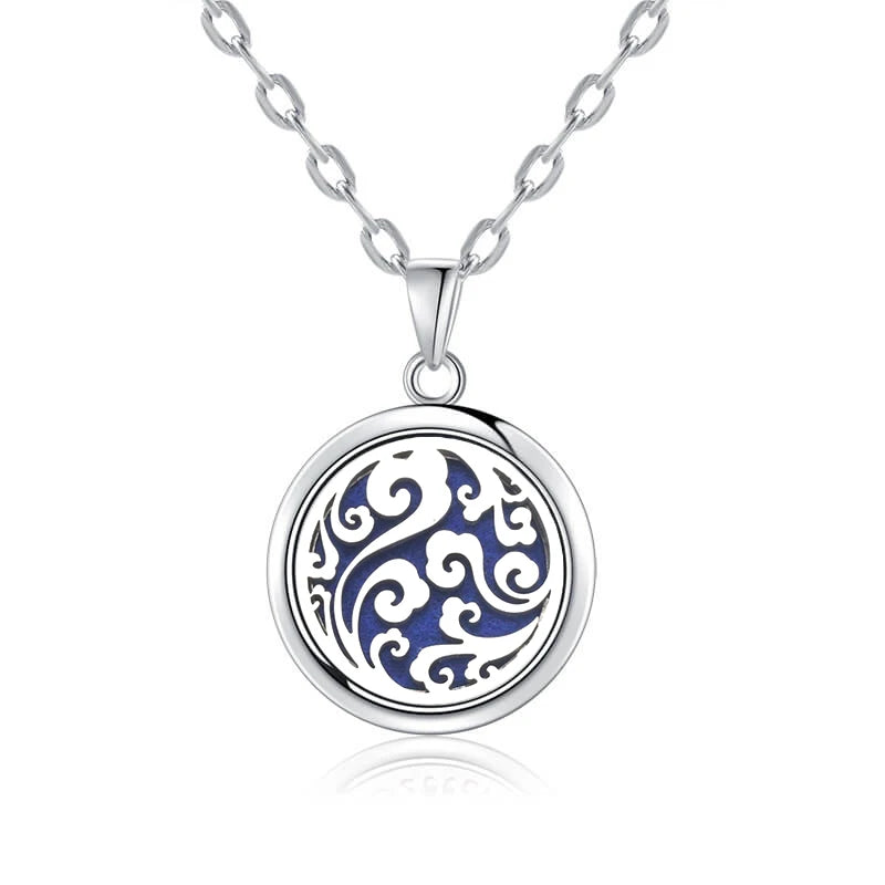 luckacco new tree of life aromatherapy necklace stainless steel essential oil diffuser amulet perfume locket pendant women jewelry gift