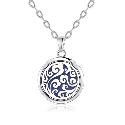 Luckacco New Tree Of Life Aromatherapy Necklace Stainless Steel Essential Oil Diffuser Amulet Perfume Locket Pendant Women Jewelry Gift