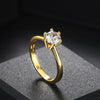 Luckacco ZHOUYANG Wedding Rings For Women Classic 1 Carat AAA+ Zircon Light Gold Color Engagement Anniversary Ring Jewelry  R174
