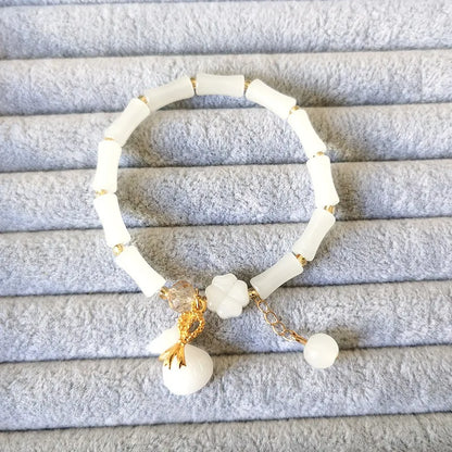 Luckacco DIY Oriental Ethnic Style Blessing Bracelet Step by Step, White as Jade Bracelet, High end Business Gift Versatile