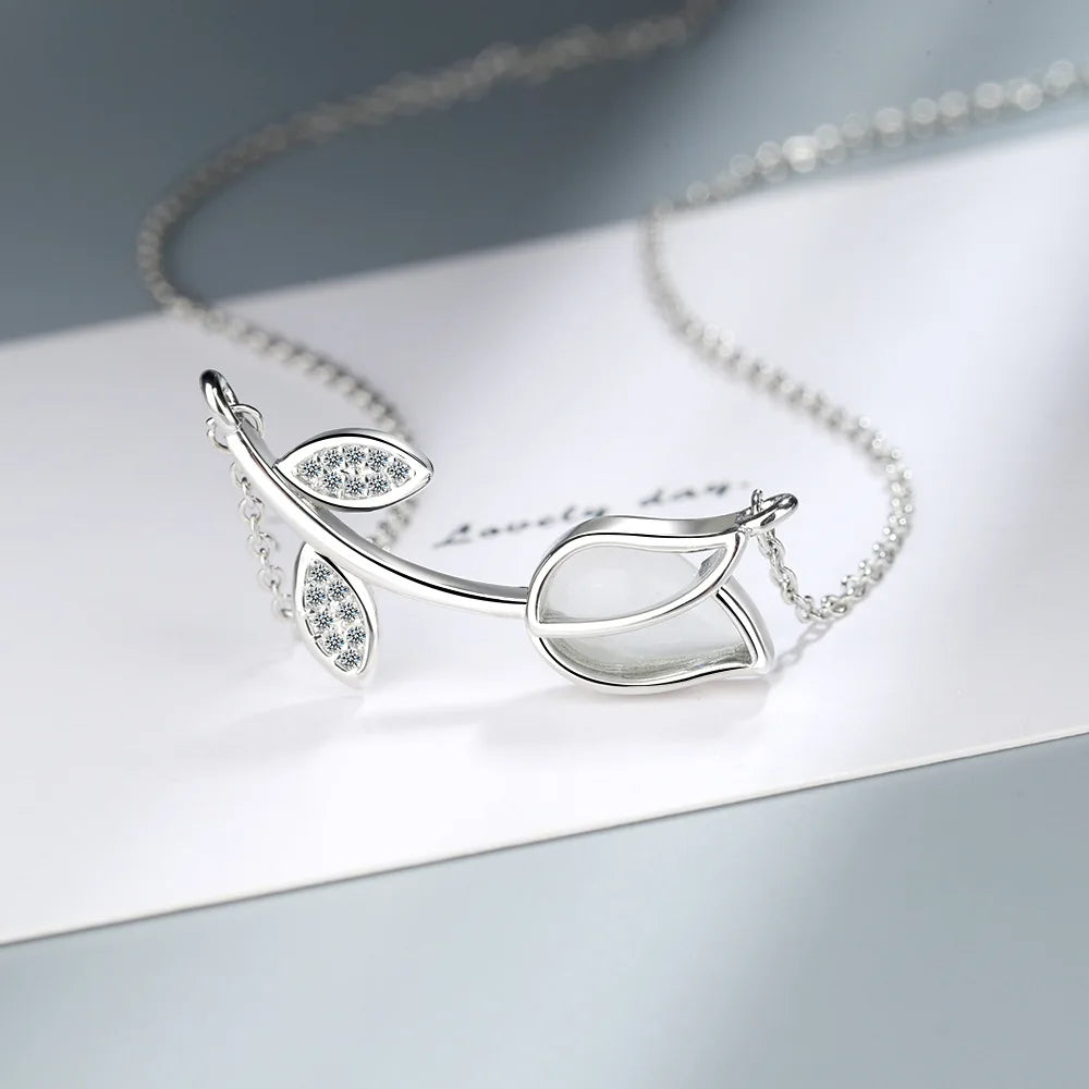 luckacco 925 sterling silver female rose flower pendant necklaces for women fashion designer luxury quality fine jewelry gaabou jewellery
