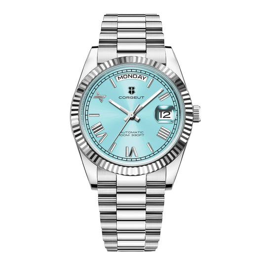 Luckacco CORGEUT New Color 36/39mm Dial Man watch Week Date Calendar Type Watch Sapphire Luxury Mechanical Steel Clock waterproof