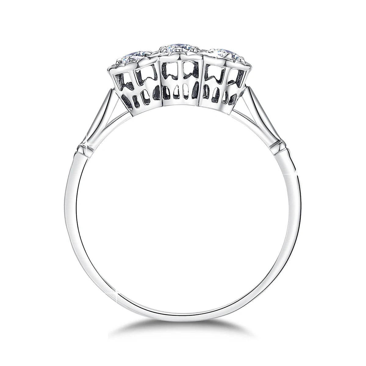 luckacco 3 stone rings for woman 3mm d color moissanite with certificate 100% 925 sterling silver luxury designer engagament jewelry sale