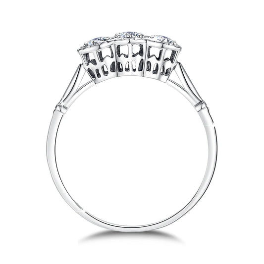Luckacco 3 Stone Rings For Woman 3mm D Color Moissanite With Certificate 100% 925 Sterling Silver Luxury Designer Engagament Jewelry Sale