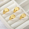 Luckacco Gothic A-Z Initial Signet Rings For Women Men Wedding Statement Anillos Best Friend Party Gift Jewelry