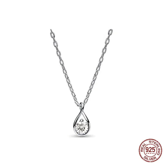 Luckacco New 925 sterling silver gold droplet pearl snowflake pendant necklace exquisite and luxurious women's charm jewelry gift