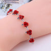 Luckacco Romantic Adjustable Red Rose Link Chain Bracelet Fashion Valentine Gift for Lover Women's Hand Bracelets Bride Jewelry Accessori