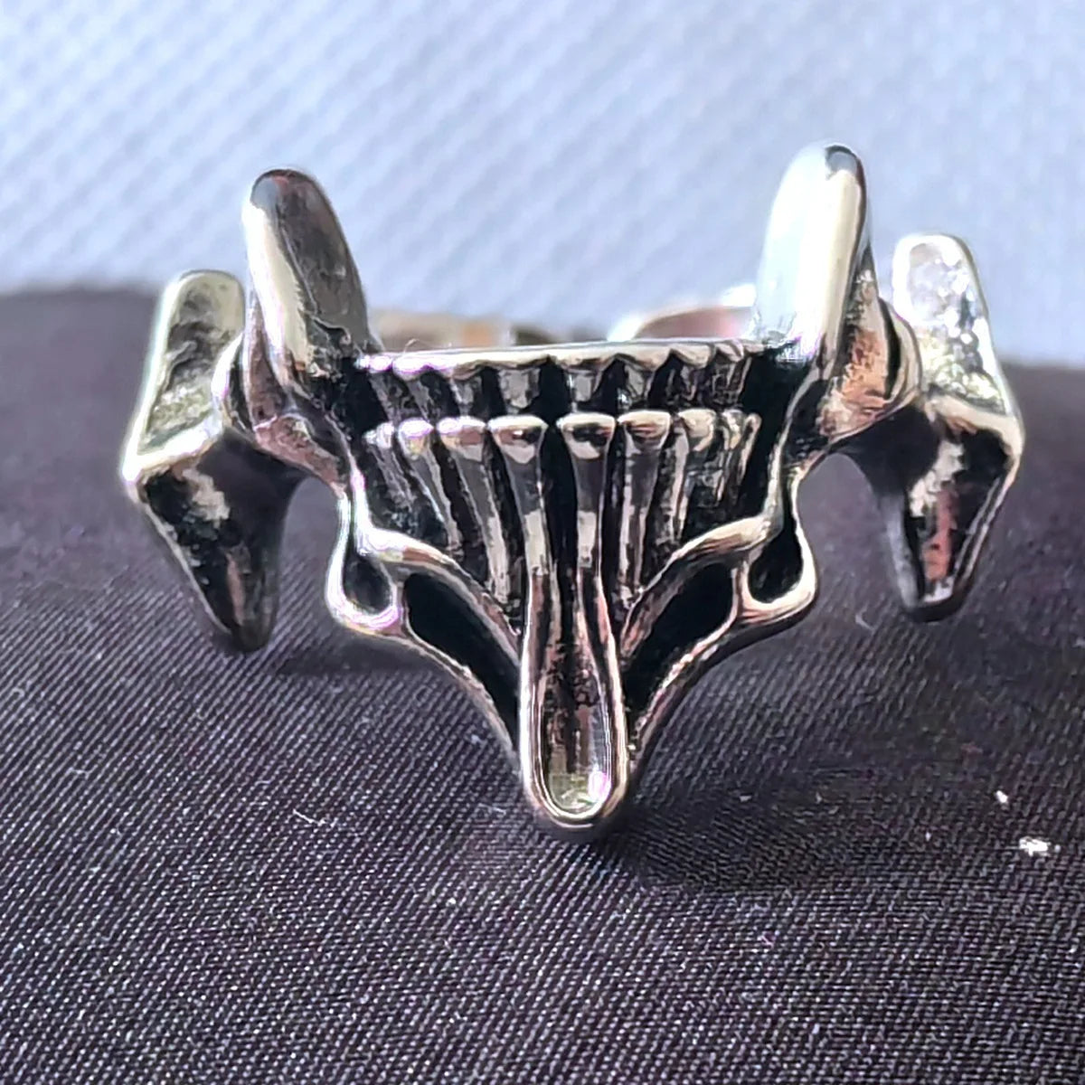 luckacco yhpup2pcs vintage gothic steel skull mask rings skull mask design alloy finger rings set for men women  creative punk mens rings