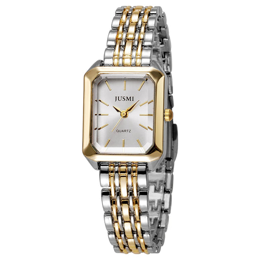 Luckacco New Fashionable Simple Explosive Square Bar Scale Dial Steel Strip Quartz Watch
